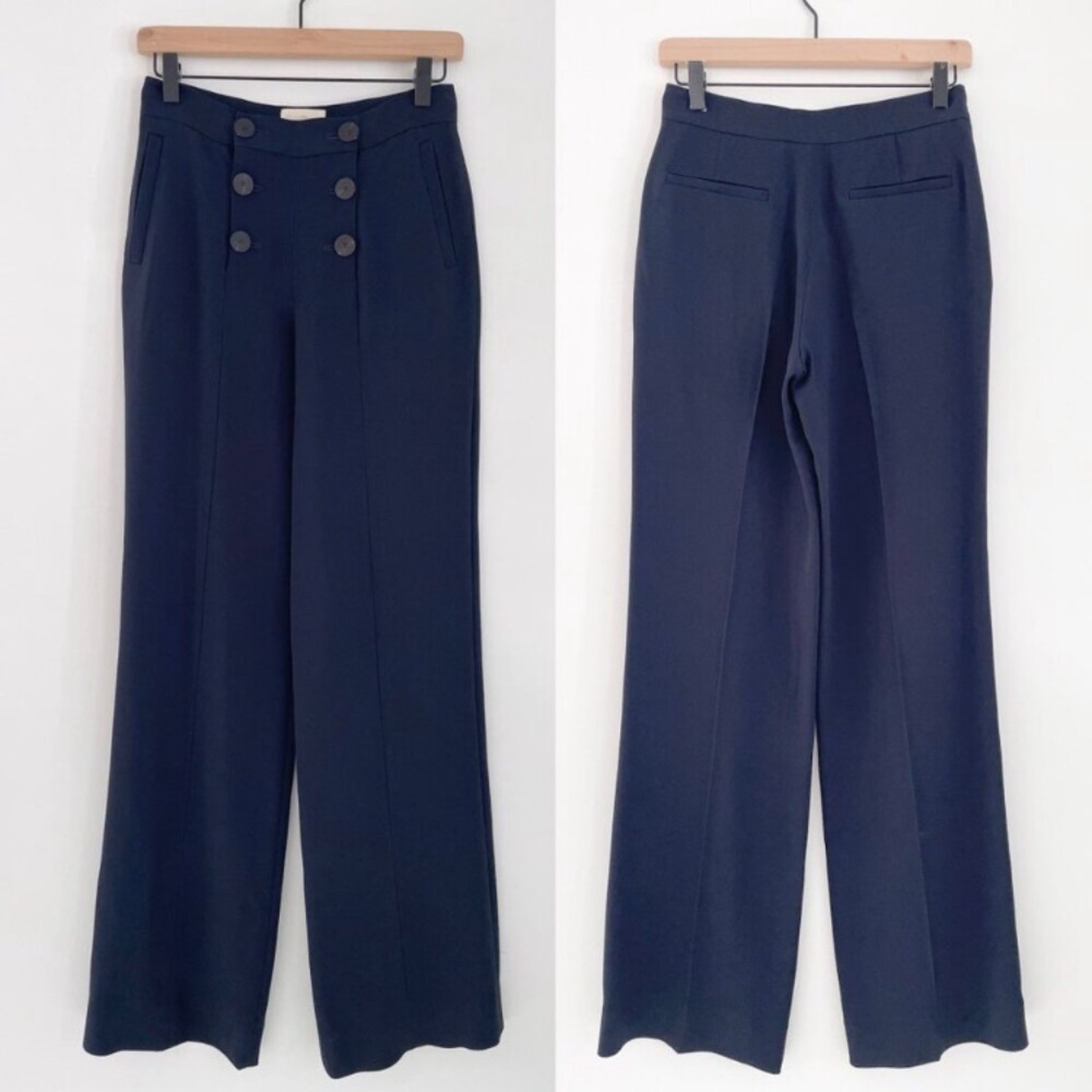 Sezane Francesca Pants Size US 4 (France 36) Navy Blue Sailor Trousers